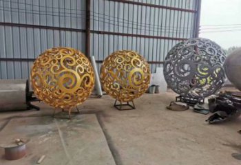 灯光球雕塑制造，广场雕塑，制造不锈钢灯光球雕塑厂家
