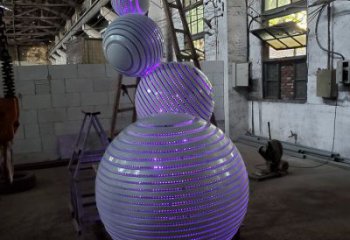 灯光球雕塑制作，公园小品，不锈钢灯光球雕塑优选