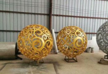 灯光球雕塑制作，美陈雕塑，不锈钢灯光球雕塑优选