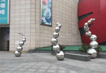 分子球雕塑订做，公园雕塑，不锈钢分子球雕塑提供