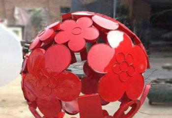 花纹球雕塑制作，景观雕塑，不锈钢花纹球雕塑常用