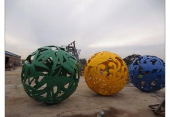 镂空花纹球雕塑定做，广场雕塑，不锈钢花纹球雕塑优选