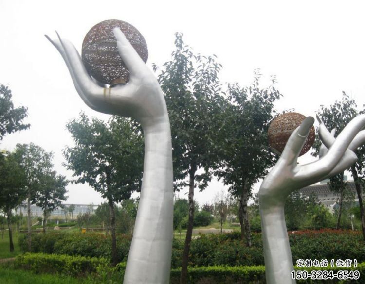 双手雕塑精选，陆地摆件，各类不锈钢双手雕塑厂家