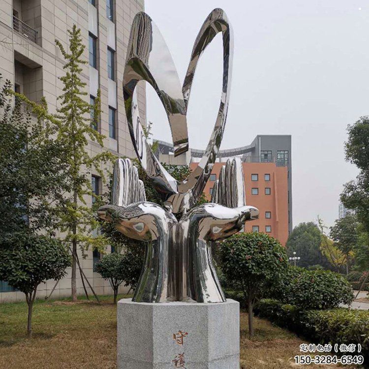 双手雕塑指用，小区雕塑，广场不锈钢双手雕塑制作