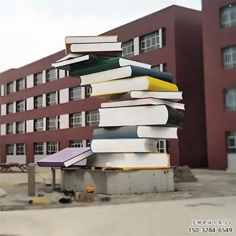 学校叠书雕塑提供,多彩艺术,中式不锈钢叠书雕塑通用 学校叠书雕塑提供,多彩艺术,中式不锈钢叠书雕塑通用