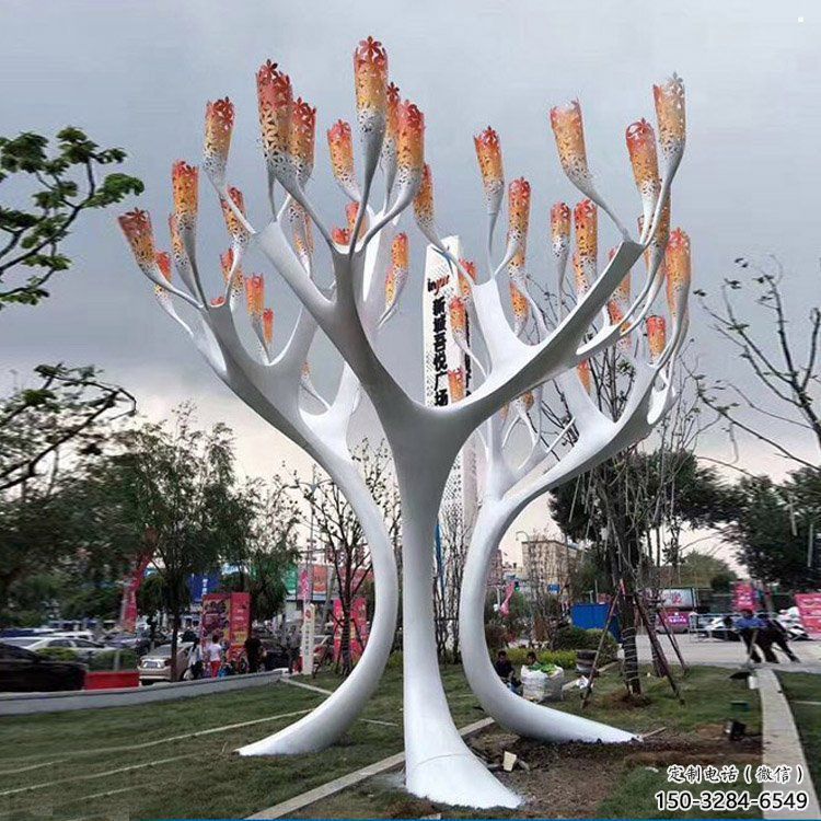 遮阳树雕塑批发，标识雕塑，不锈钢遮阳树雕塑优选