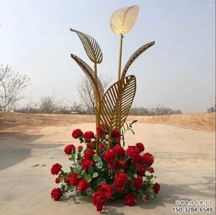 芭蕉叶雕塑定价，拉丝工艺，不锈钢芭蕉叶雕塑制作