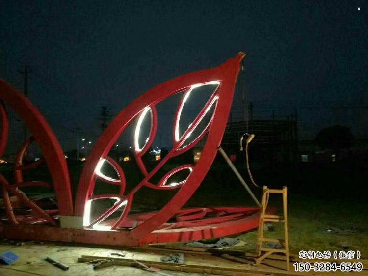灯光树叶雕塑精选，景观概念，灯光树叶雕塑生产厂家