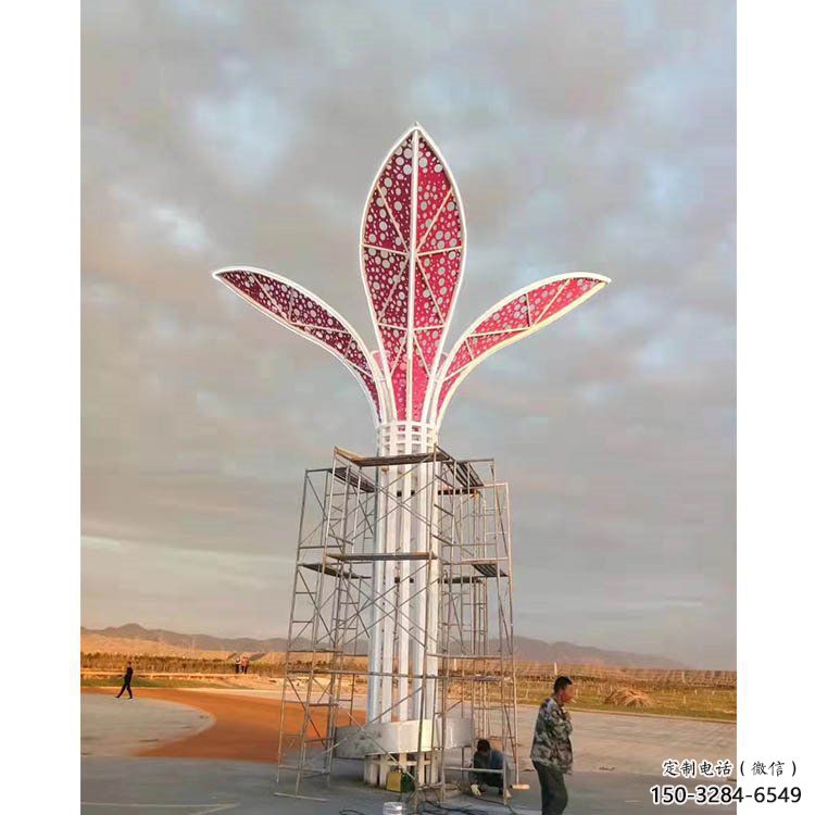 树叶雕塑精选，彩钢制作，园林烤漆树叶雕塑标准