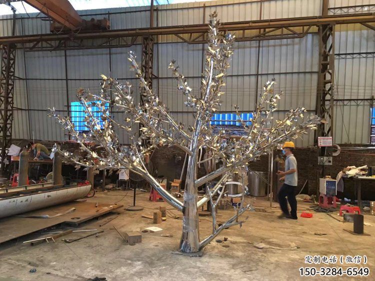 大型枫树雕塑优选,白钢构件,不锈钢枫树雕塑厂 大型枫树雕塑优选,白钢构件,不锈钢枫树雕塑厂