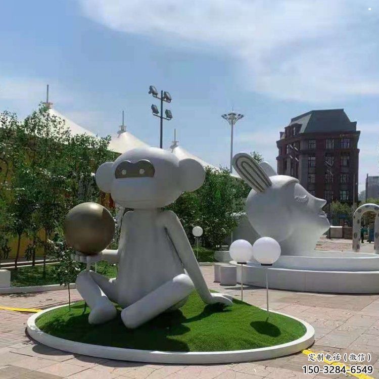 白钢人头像雕塑提供，露天雕塑，镜面人头像雕塑承接