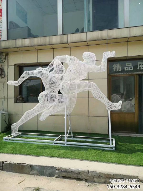 镂空体育雕塑供求，白钢构件，铁艺人物雕塑观赏型