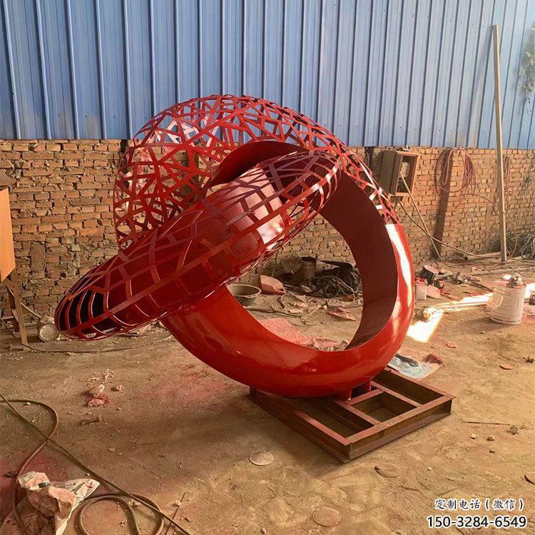 抽象双环雕塑展品,小区雕塑,不锈钢双环雕塑制作精选 抽象双环雕塑展品,小区雕塑,不锈钢双环雕塑制作精选