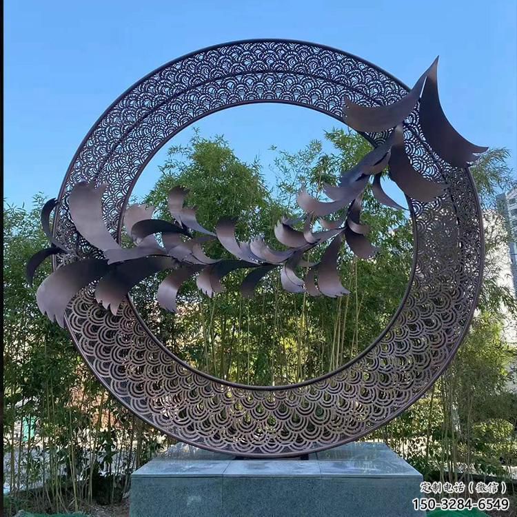双环雕塑提供,多彩艺术,中式不锈钢双环雕塑通用 双环雕塑提供,多彩艺术,中式不锈钢双环雕塑通用