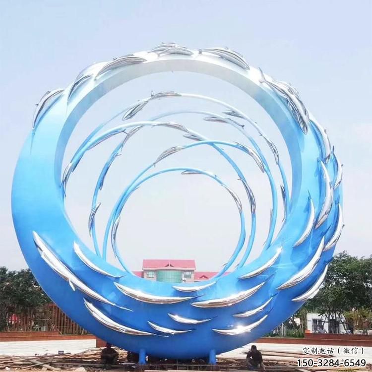 景区圆环雕塑观赏型，公园小品，别墅烤漆圆环雕塑生产商