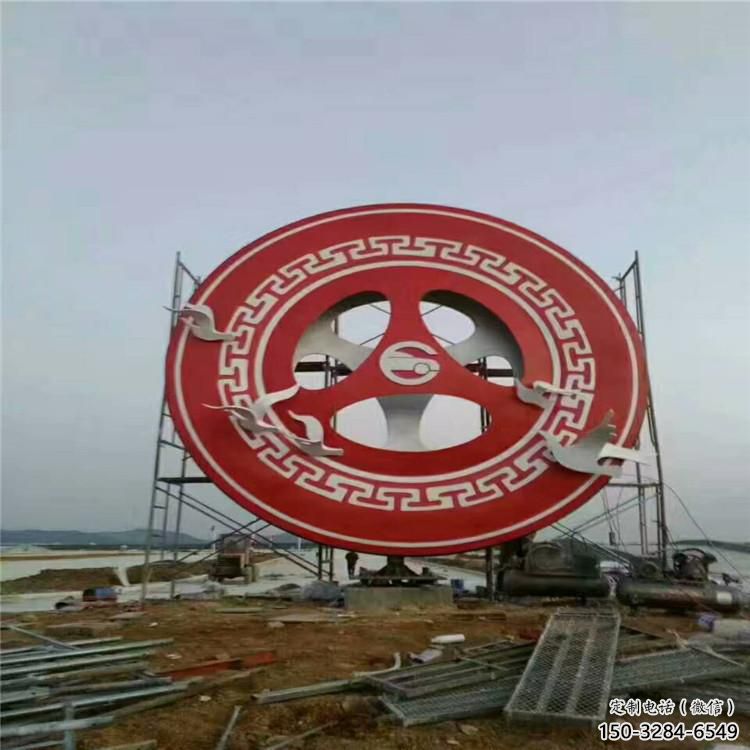 圆环雕塑点击，景观雕塑，别墅烤漆圆环雕塑供求
