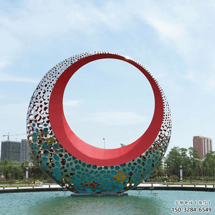 圆环雕塑订做,街景小品,户外烤漆圆环雕塑制作 圆环雕塑订做,街景小品,户外烤漆圆环雕塑制作