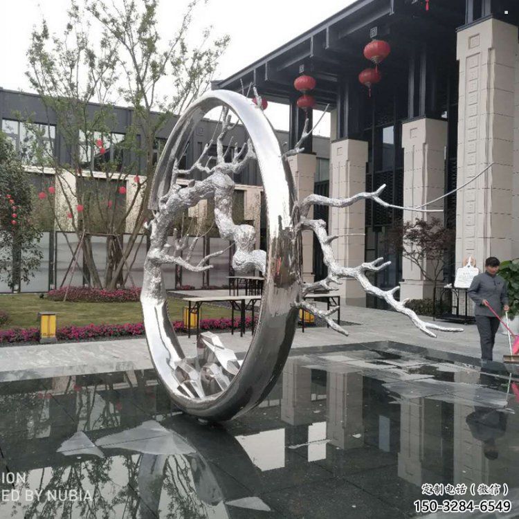 圆环树雕塑定制,市标雕塑,不锈钢圆环树雕塑定做 圆环树雕塑定制,市标雕塑,不锈钢圆环树雕塑定做