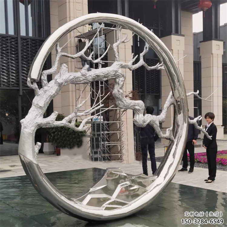 圆环树雕塑定做，公园小品，不锈钢圆环树雕塑精选