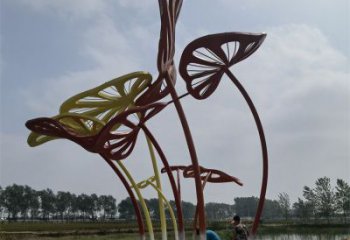 芭蕉叶雕塑常用，景观概念，不锈钢芭蕉叶雕塑生产