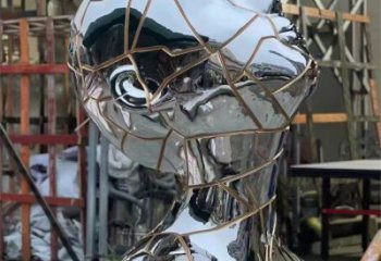 白钢人头像雕塑生产，透雕系列，镜面人头像雕塑生产商