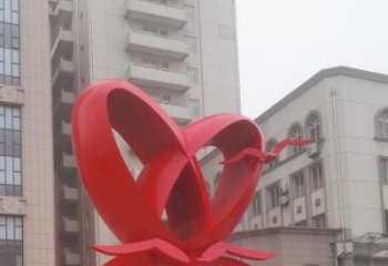 双心雕塑制造商，城区小品，不锈钢双心雕塑定制