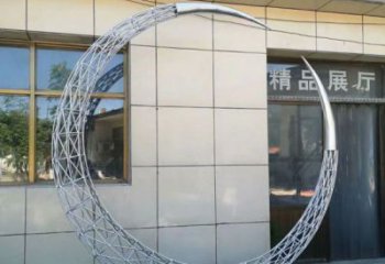 抽象圆环雕塑预定，校园雕塑，镂空圆环雕塑承接