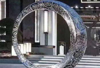 圆环雕塑标准，景观雕塑，不锈钢圆圈雕塑厂家提供