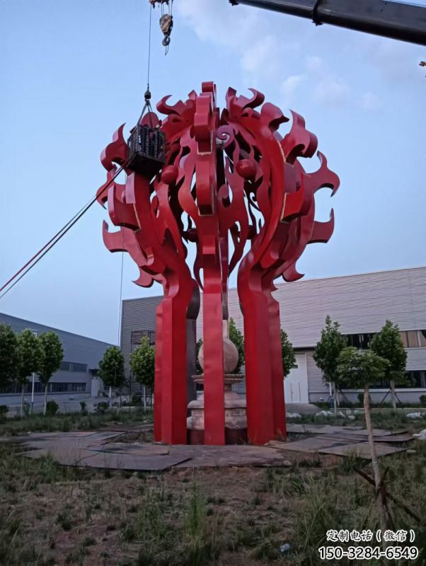 惠州火球雕塑，精神堡垒火球雕塑落地展示