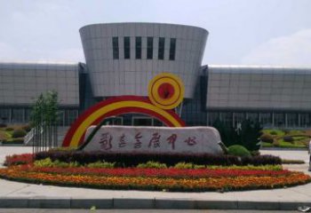 邯郸企业标识拱门雕塑，不锈钢地标大门雕塑生产