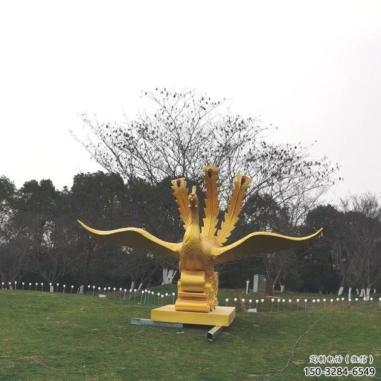 鄂尔多斯凤凰雕塑选用，美陈雕塑，铸铜凤凰雕塑工艺厂家