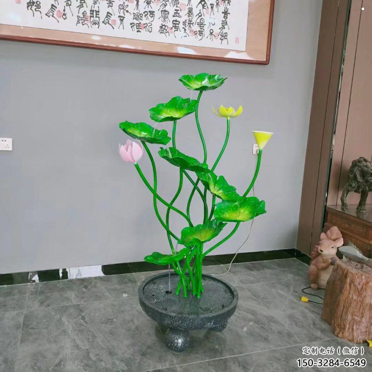西吉荷花雕塑异型优选，城市装饰，展示荷花雕塑定做
