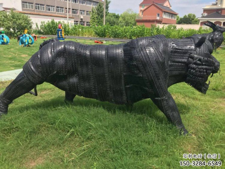 黄南轮胎牛雕塑承接,锻造工艺,仿铜轮胎牛雕塑订做 黄南轮胎牛雕塑承接,锻造工艺,仿铜轮胎牛雕塑订做