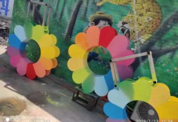 泾源金银花雕塑厂家，景区雕塑，城市不锈钢金银花雕塑